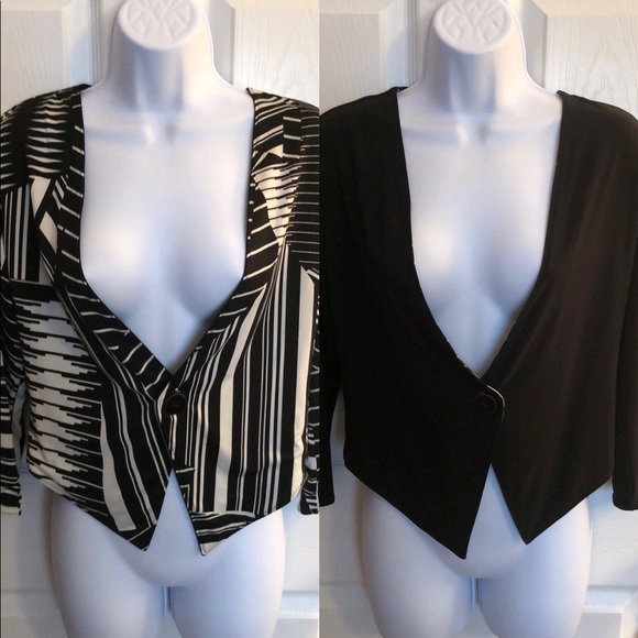 Susan Graver Tops - Reversible black & white cardigan Size: S